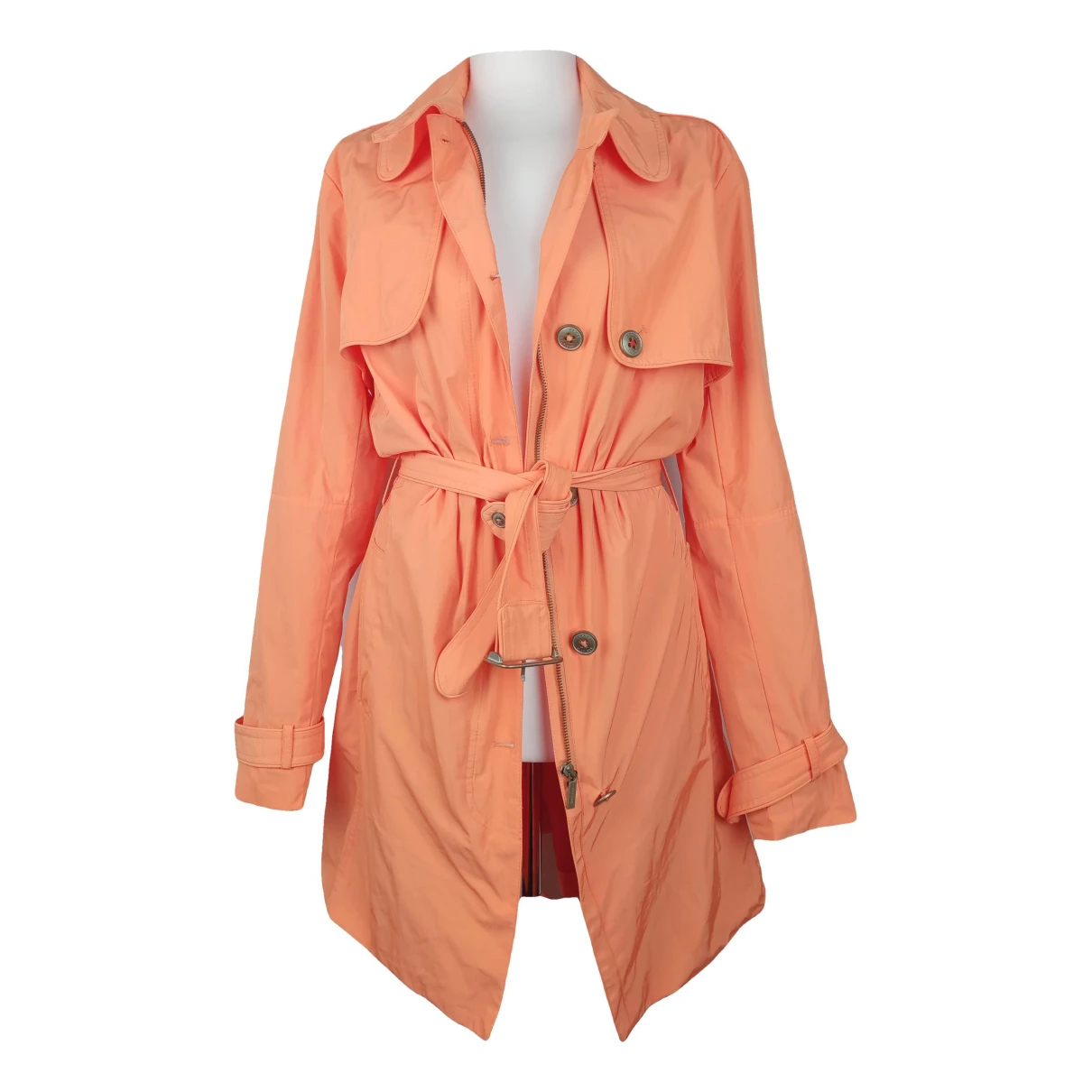 Pre-owned Tommy Hilfiger Trench Coat In Orange