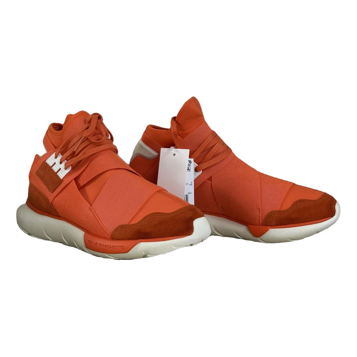 Pre-owned Y-3 Leather High Trainers In Orange