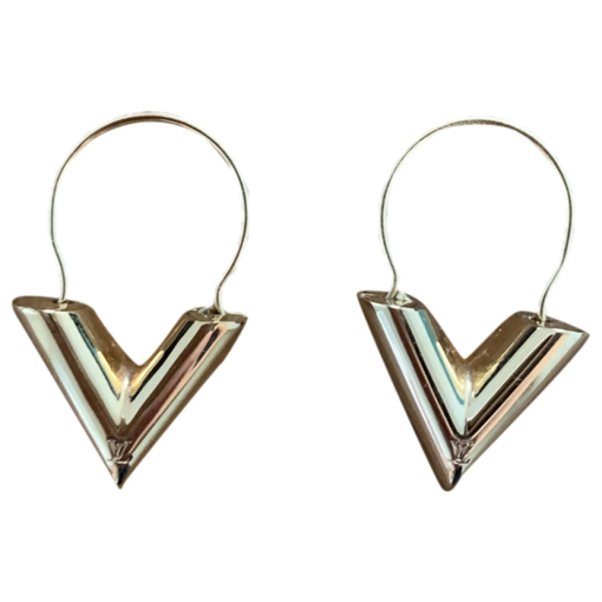 Pre-owned Louis Vuitton Essential V Earrings In Gold