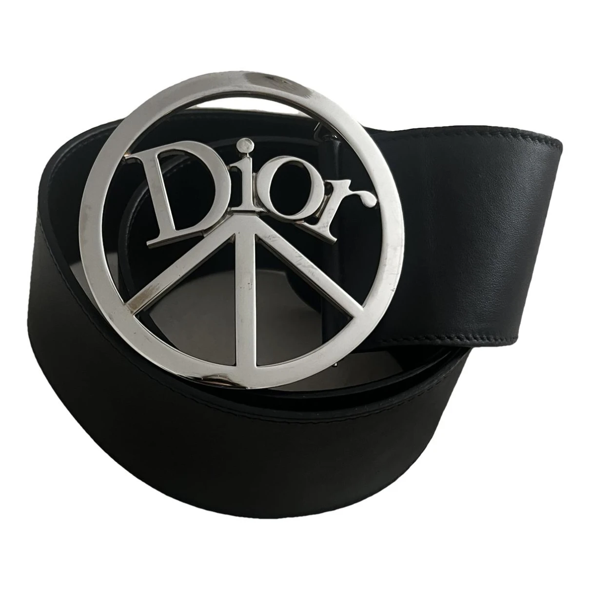 Pre-owned Dior Leather Belt In Black