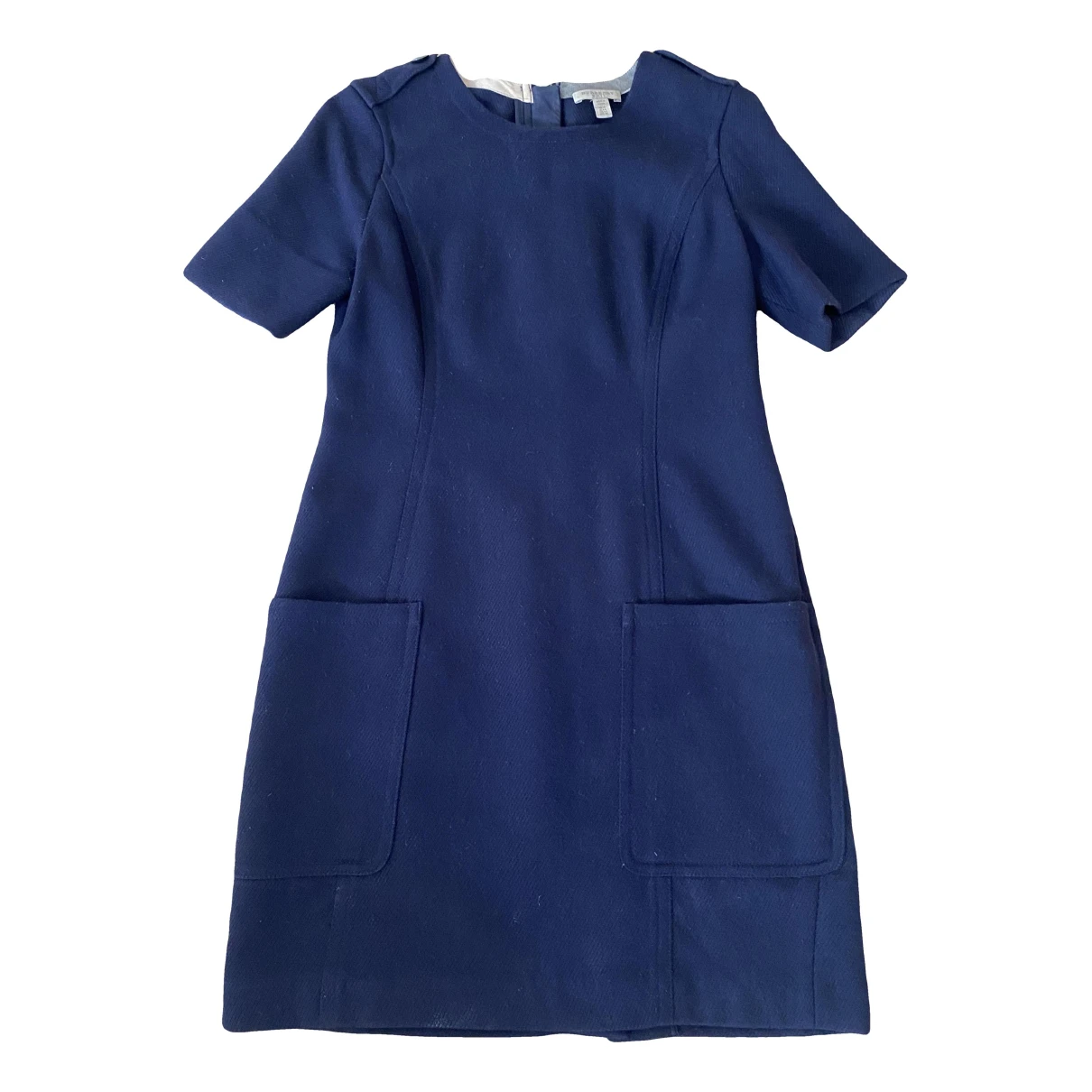 Pre-owned Burberry Wool Mid-length Dress In Blue
