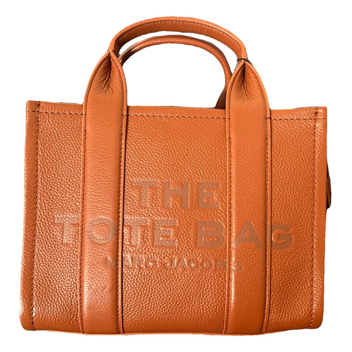 Pre-owned Marc Jacobs The Tag Tote Leather Tote In Brown
