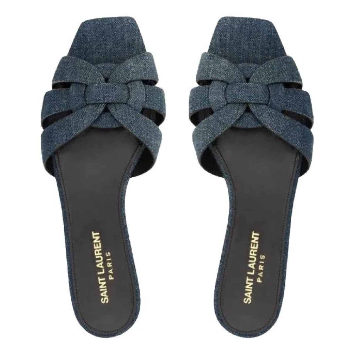 Pre-owned Saint Laurent Cloth Mules In Blue