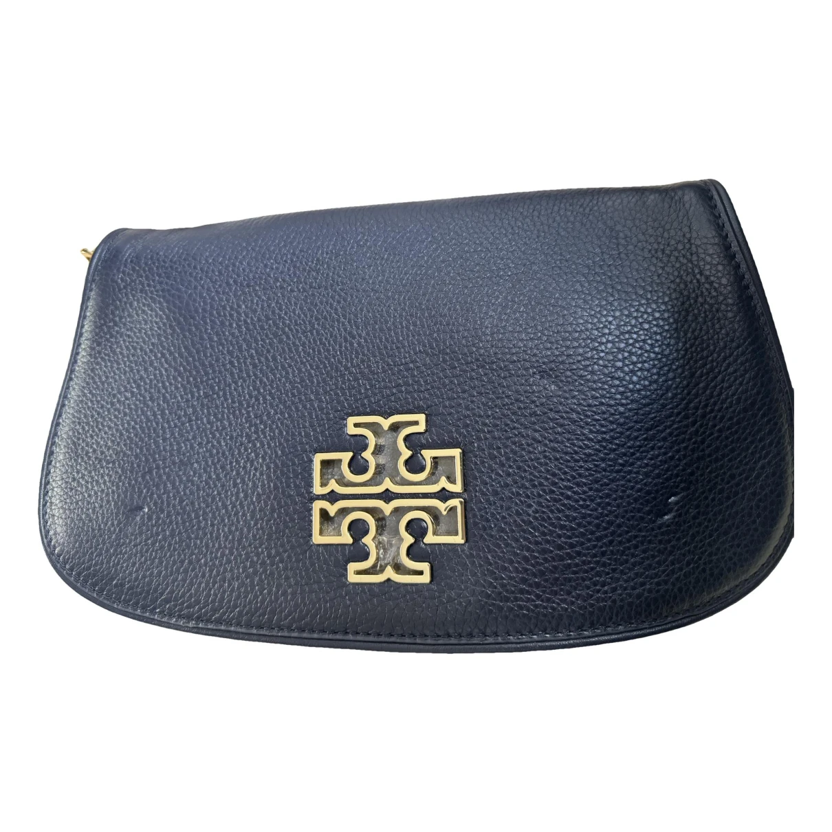 Pre-owned Tory Burch Leather Clutch Bag In Navy