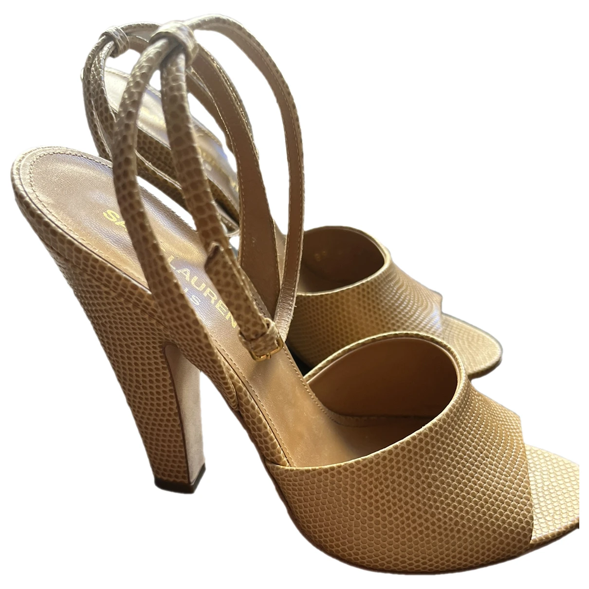 Pre-owned Saint Laurent Leather Sandal In Camel