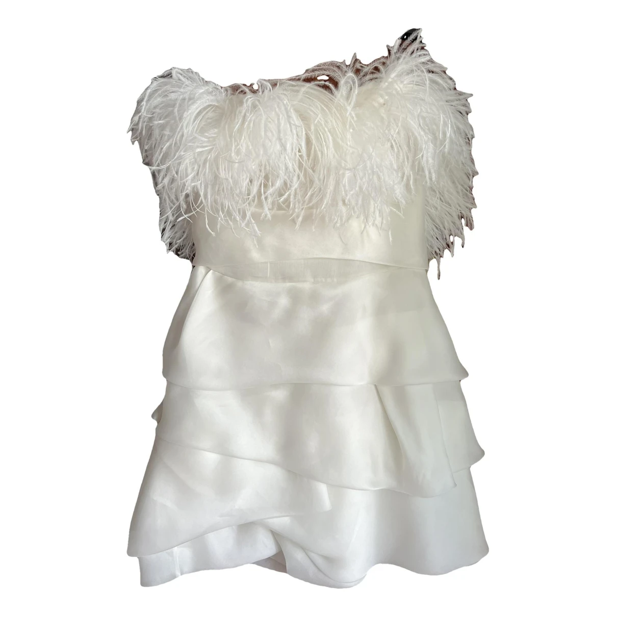 Pre-owned Ermanno Scervino Silk Mini Dress In White