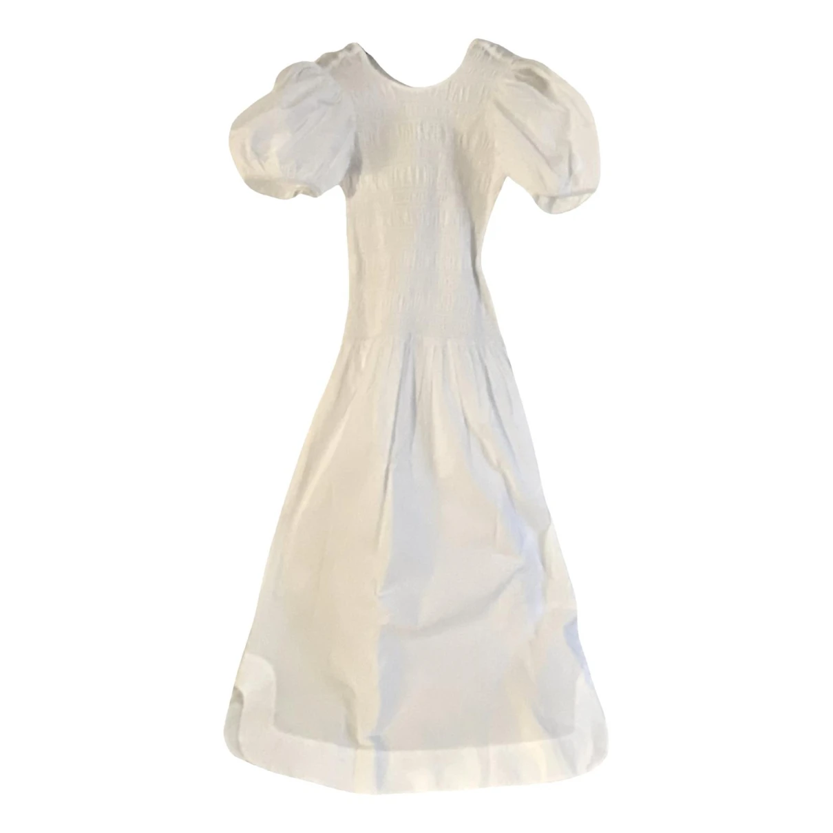 Pre-owned Ganni Dress In White