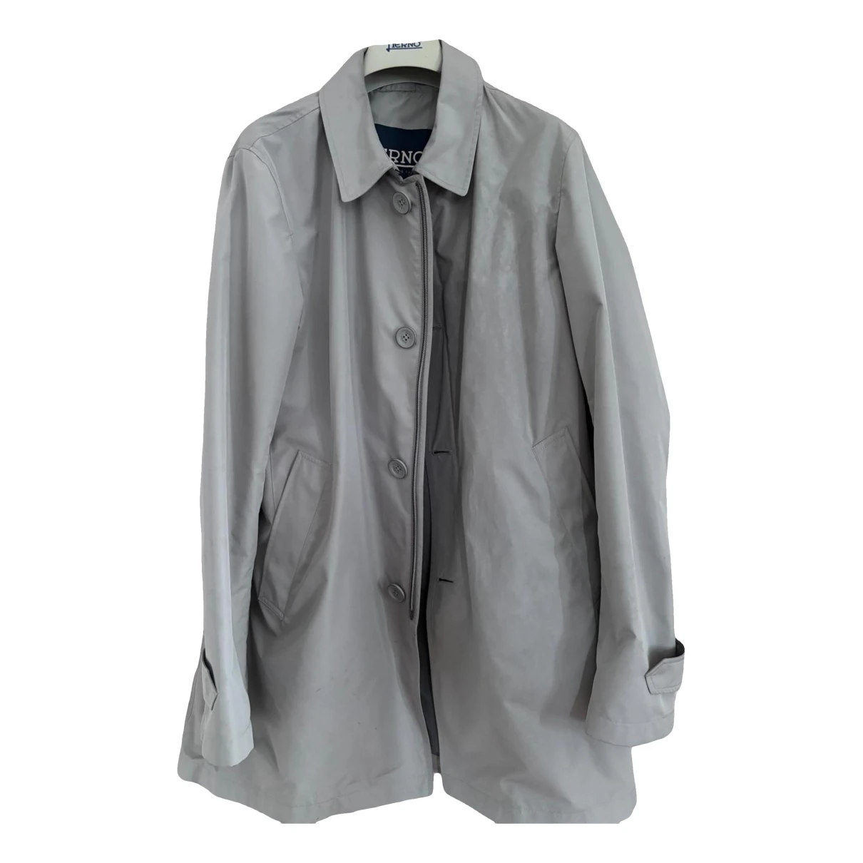 Pre-owned Herno Cloth Trench In Anthracite
