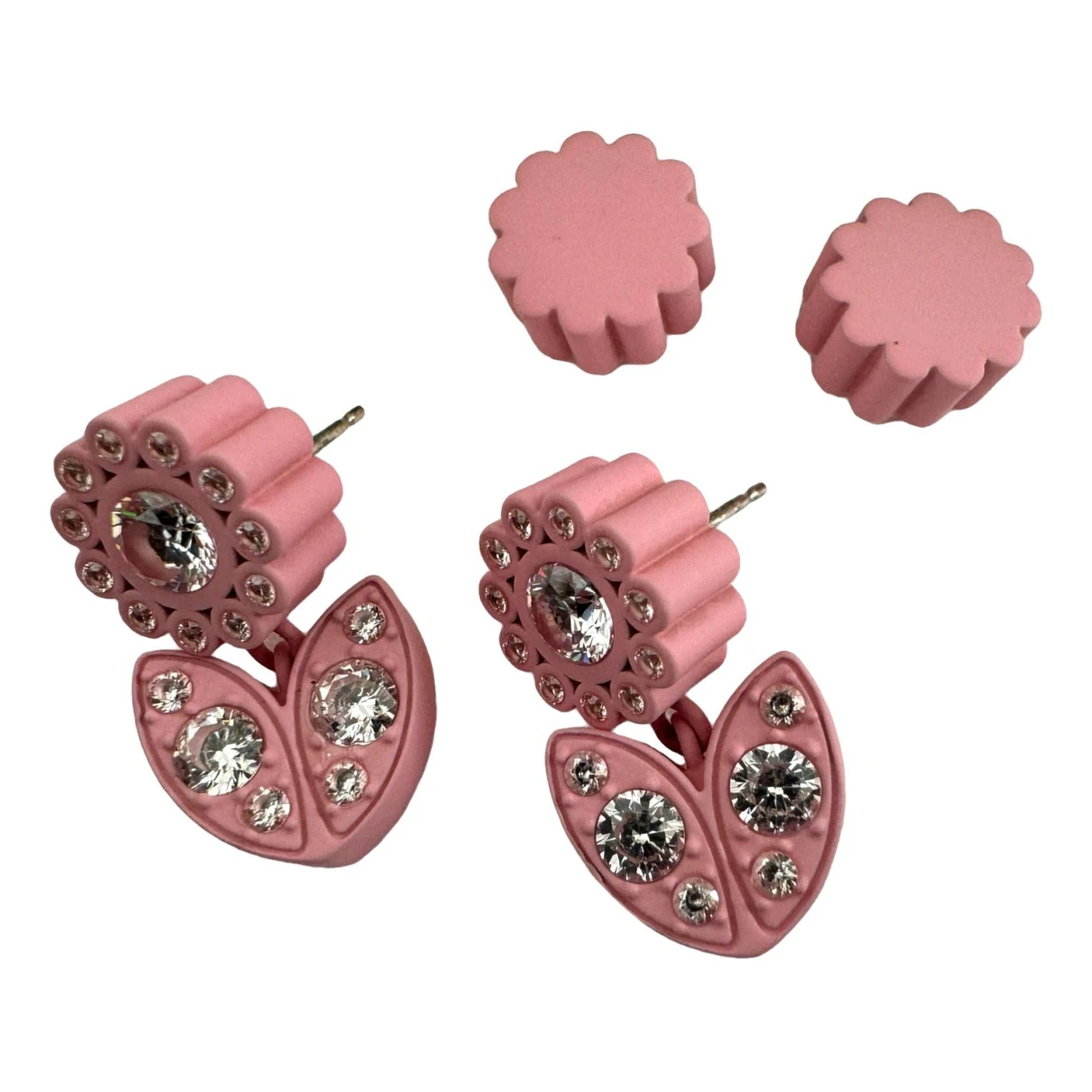 Pre-owned Bottega Veneta Earrings In Pink
