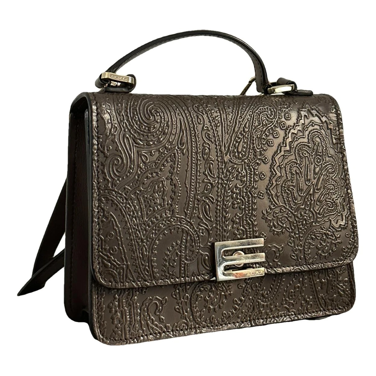 Pre-owned Etro Leather Crossbody Bag In Brown