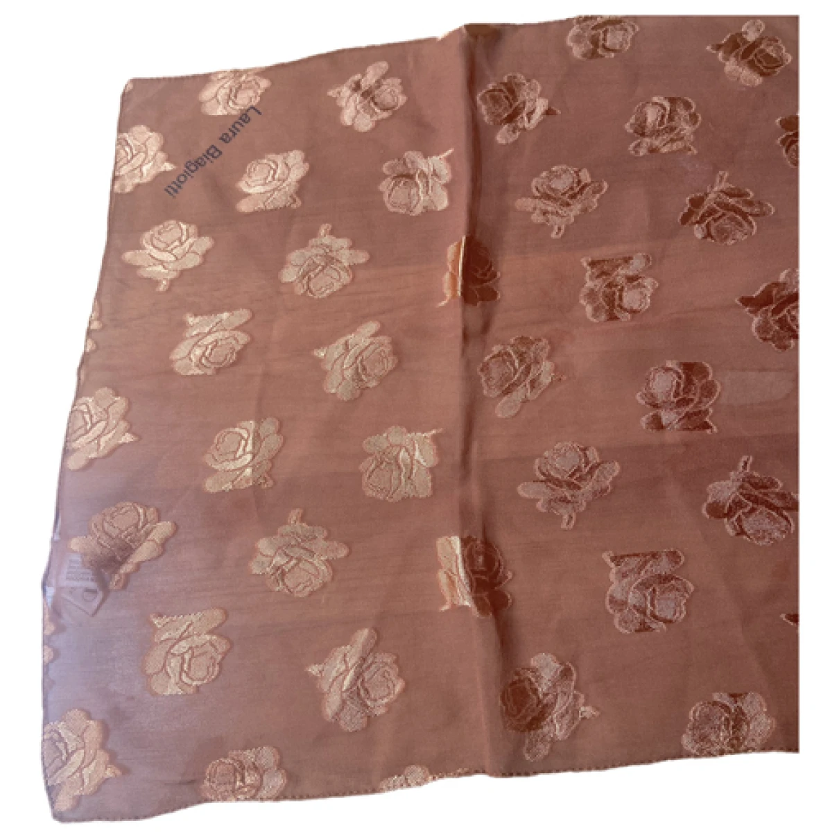 Pre-owned Laura Biagiotti Silk Handkerchief In Camel