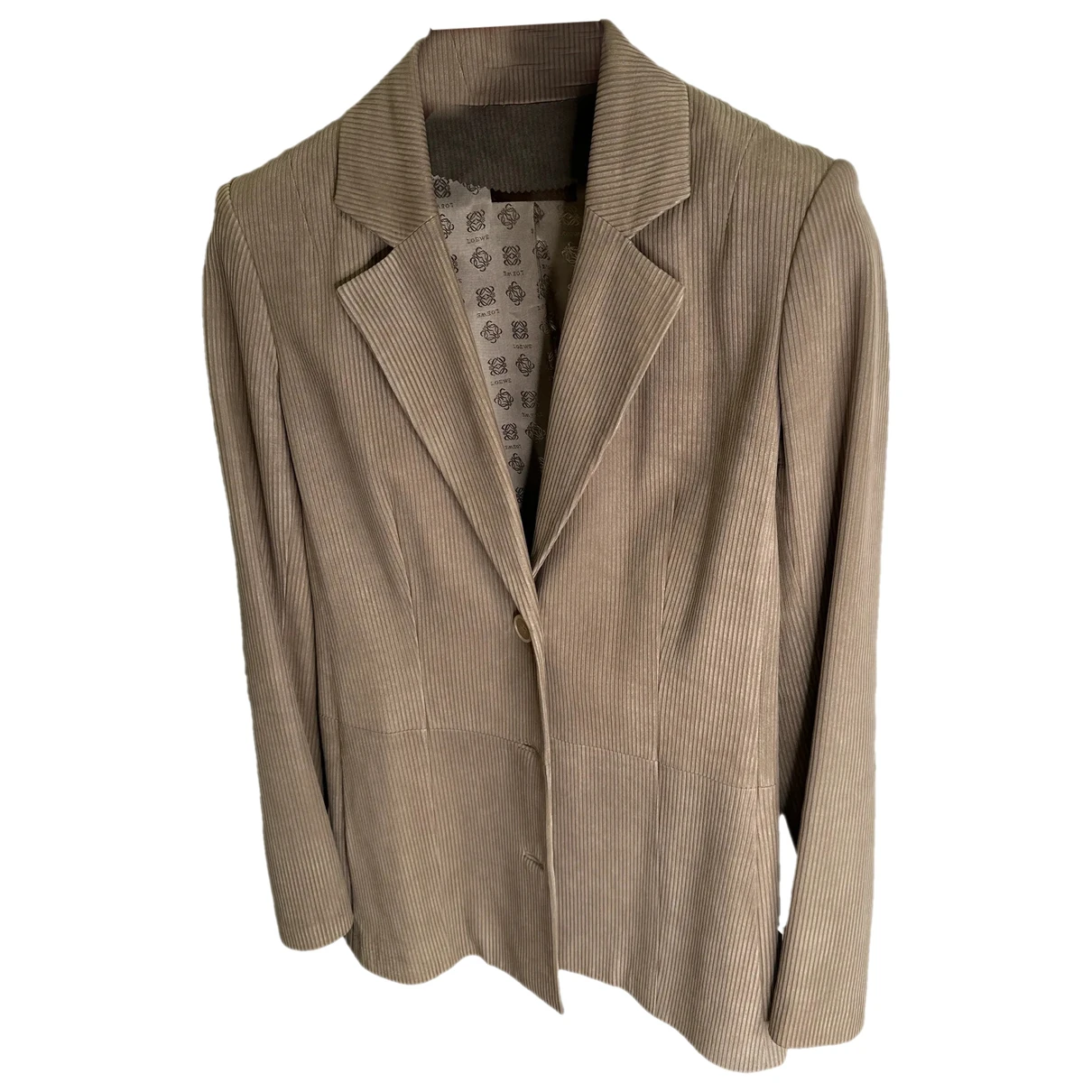 Pre-owned Loewe Leather Suit Jacket In Grey