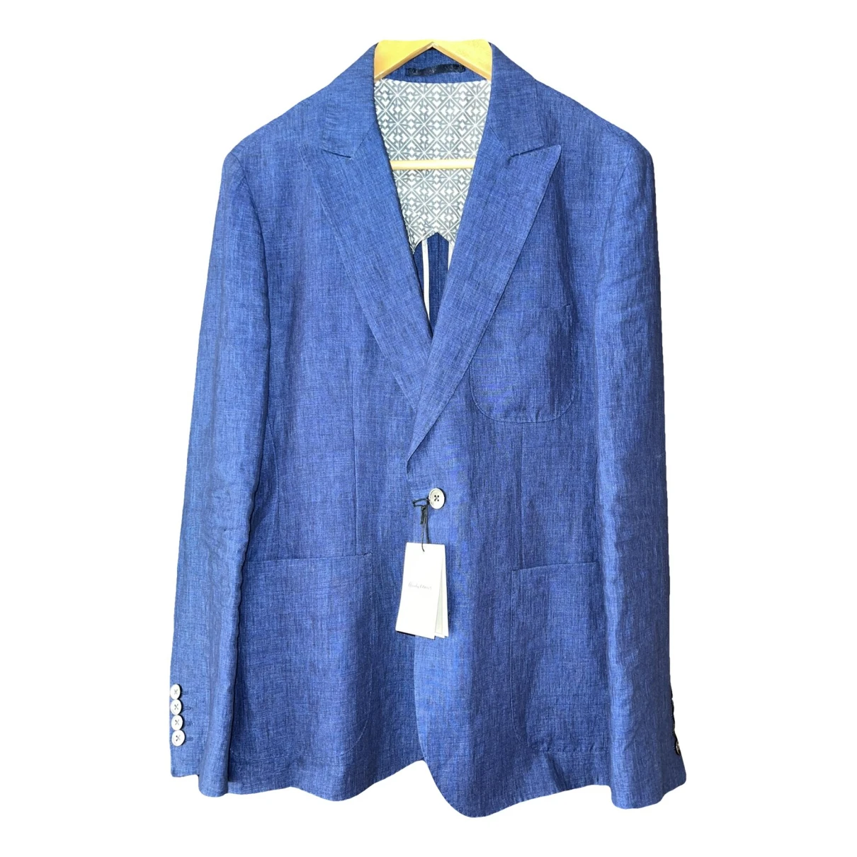 Pre-owned Hardy Amies Linen Suit In Blue