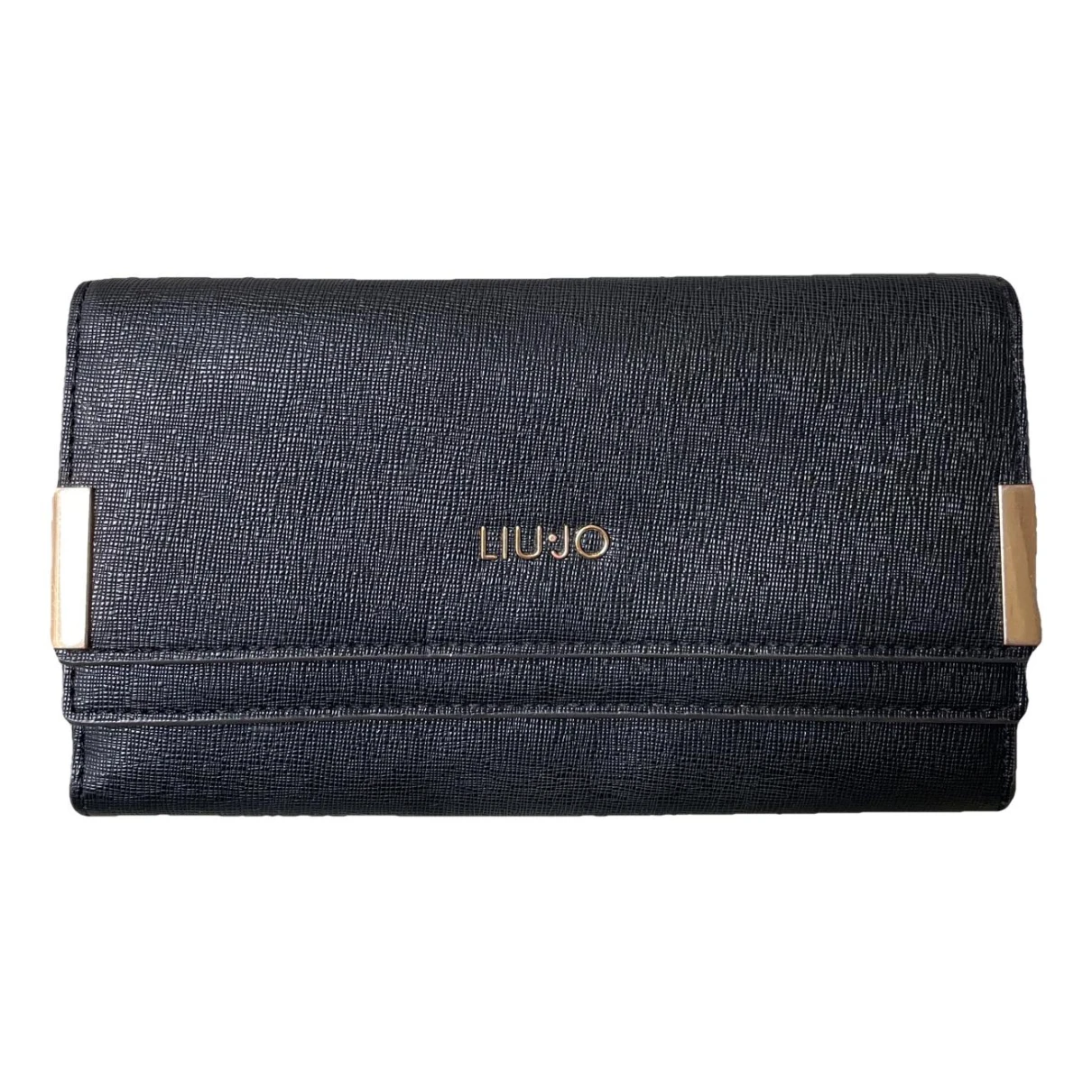Pre-owned Liujo Vegan Leather Wallet In Black
