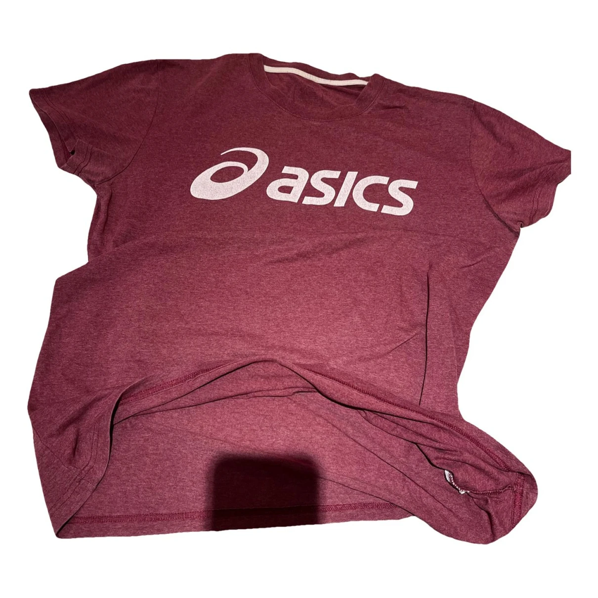 Pre-owned Asics T-shirt In Burgundy