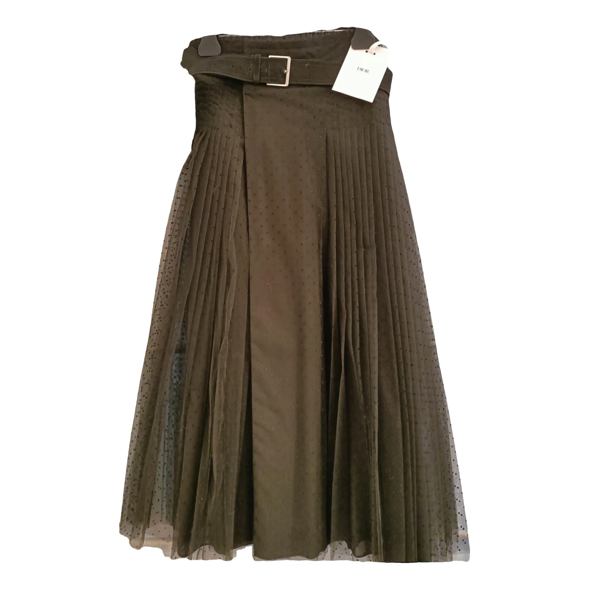 Pre-owned Dior Silk Maxi Skirt In Black