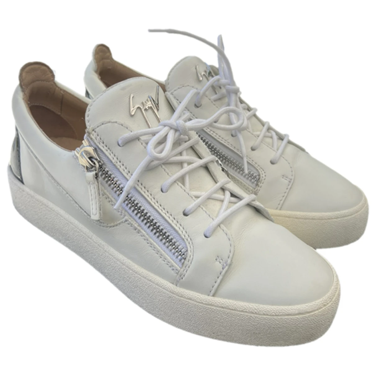 Pre-owned Giuseppe Zanotti Leather Low Trainers In White
