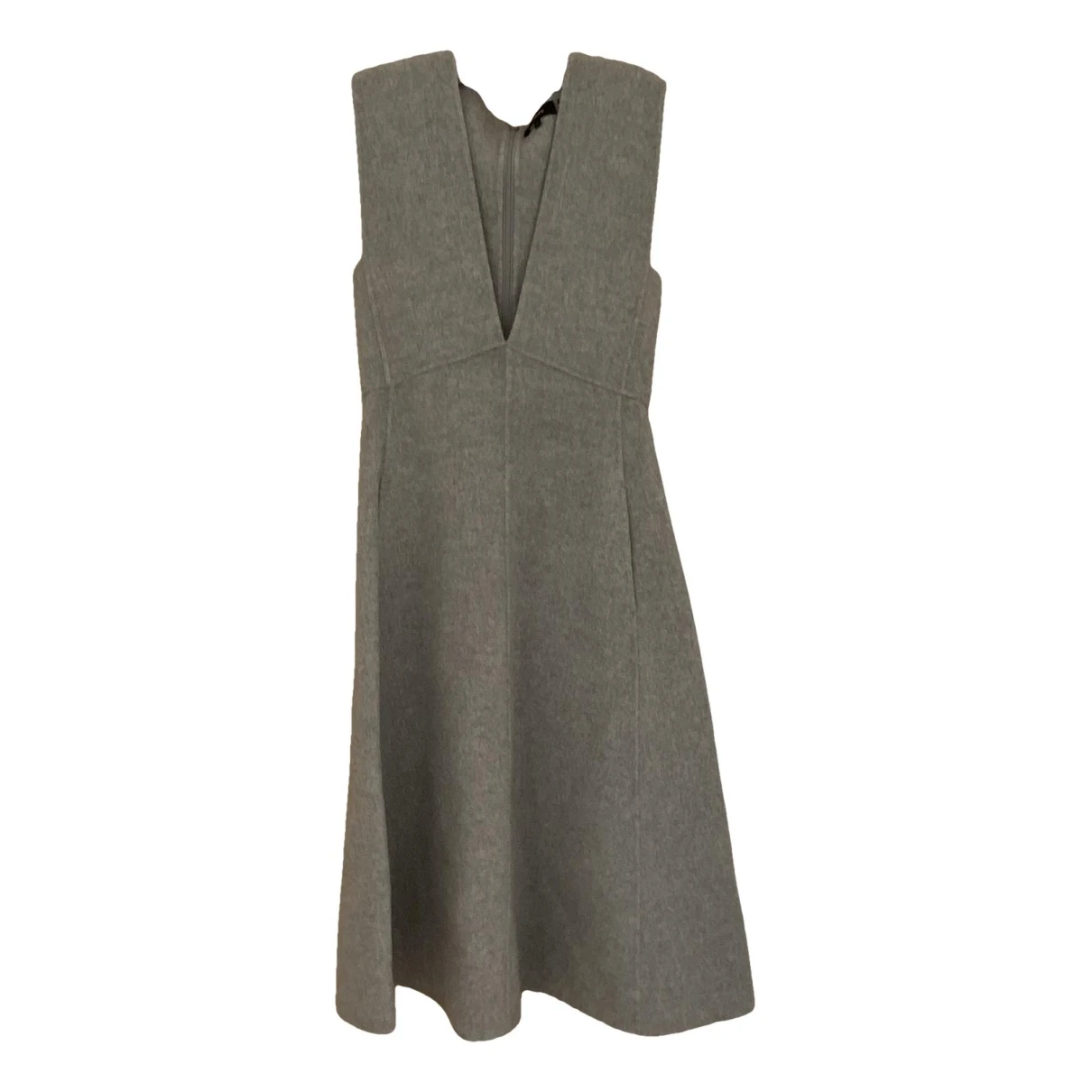 Pre-owned Theory Wool Maxi Dress In Grey
