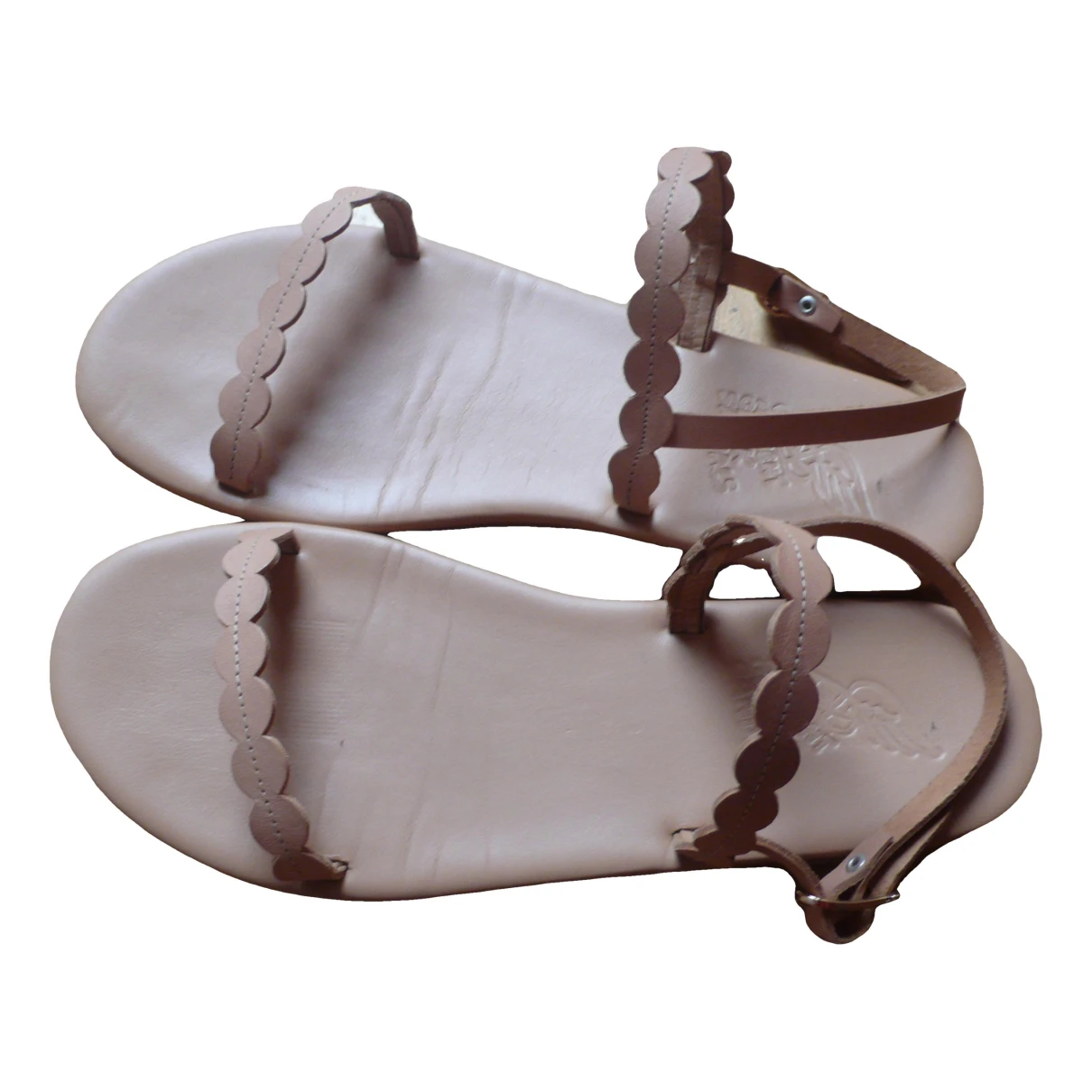 Pre-owned Ancient Greek Sandals Leather Sandals In Beige