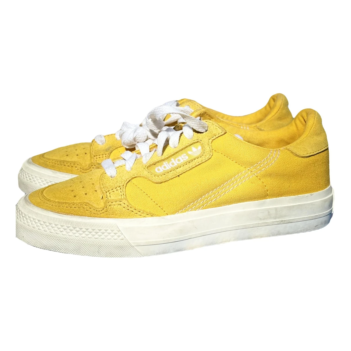 Pre-owned Adidas Originals Continental 80 Cloth Trainers In Yellow