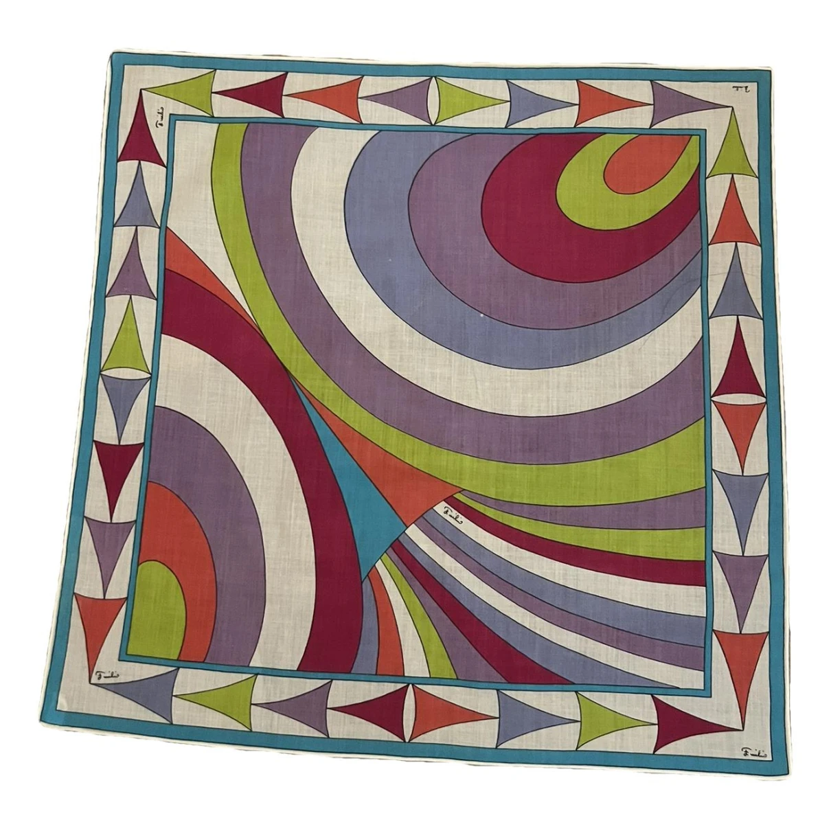 Pre-owned Emilio Pucci Silk Handkerchief In Multicolour