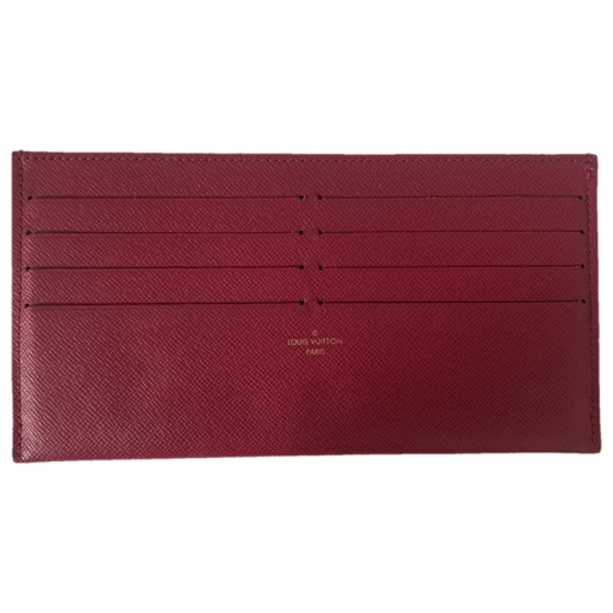 Pre-owned Louis Vuitton Cloth Card Wallet In Burgundy