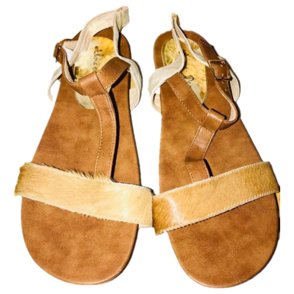 Pre-owned Alma En Pena Leather Sandals In Brown