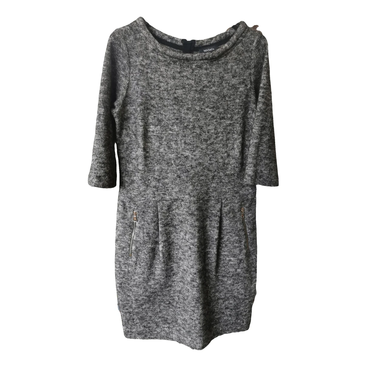 Pre-owned Max & Co Wool Mid-length Dress In Grey