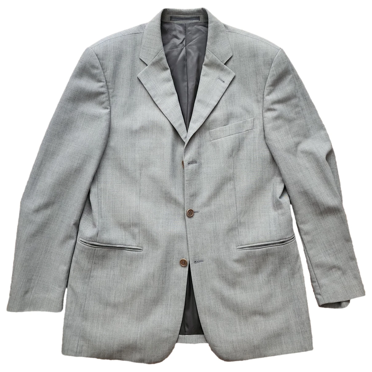 Pre-owned Balmain Wool Suit In Grey