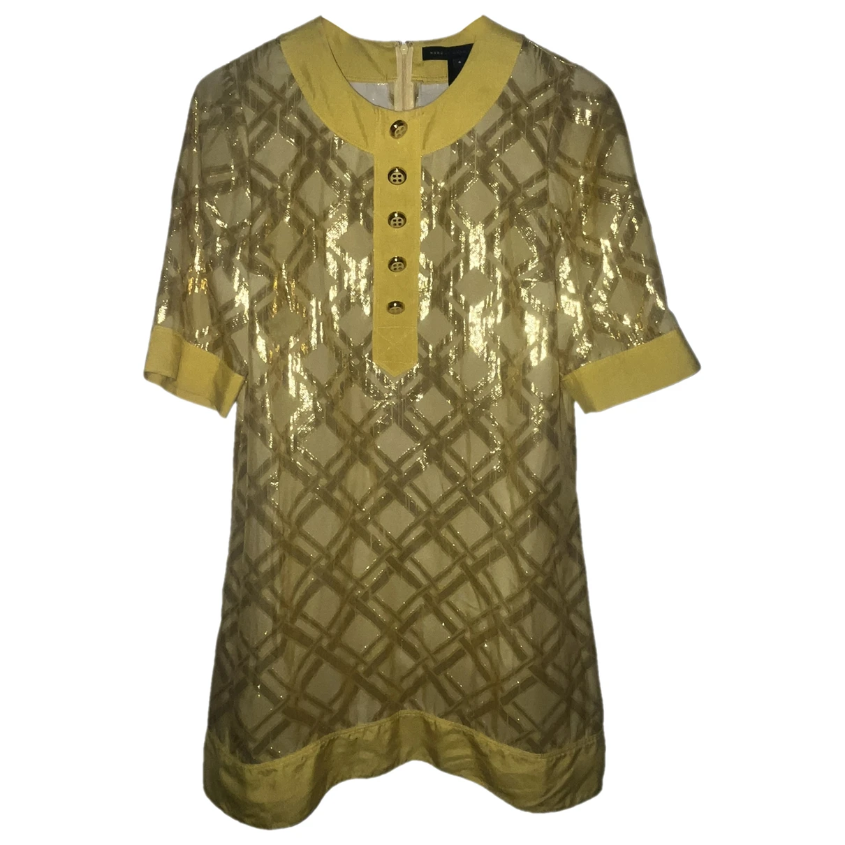Pre-owned Marc By Marc Jacobs Silk Mid-length Dress In Gold
