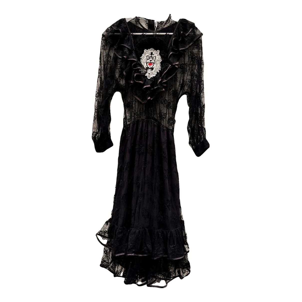 Pre-owned Manoush Lace Mid-length Dress In Black