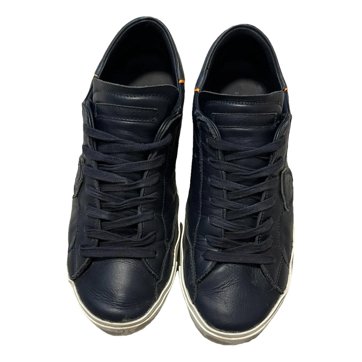 Pre-owned Philippe Model Leather Lace Ups In Navy