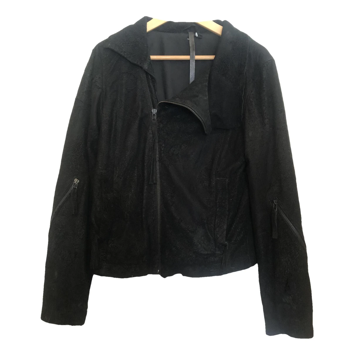 Pre-owned Barbara I Gongini Leather Jacket In Black