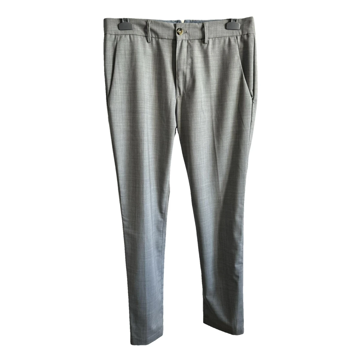 Pre-owned Cruna Wool Trousers In Grey