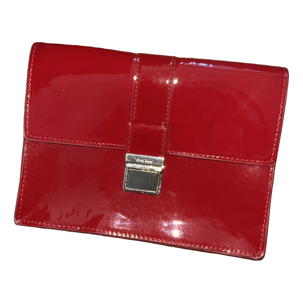 Pre-owned Miu Miu Vegan Leather Clutch Bag In Red