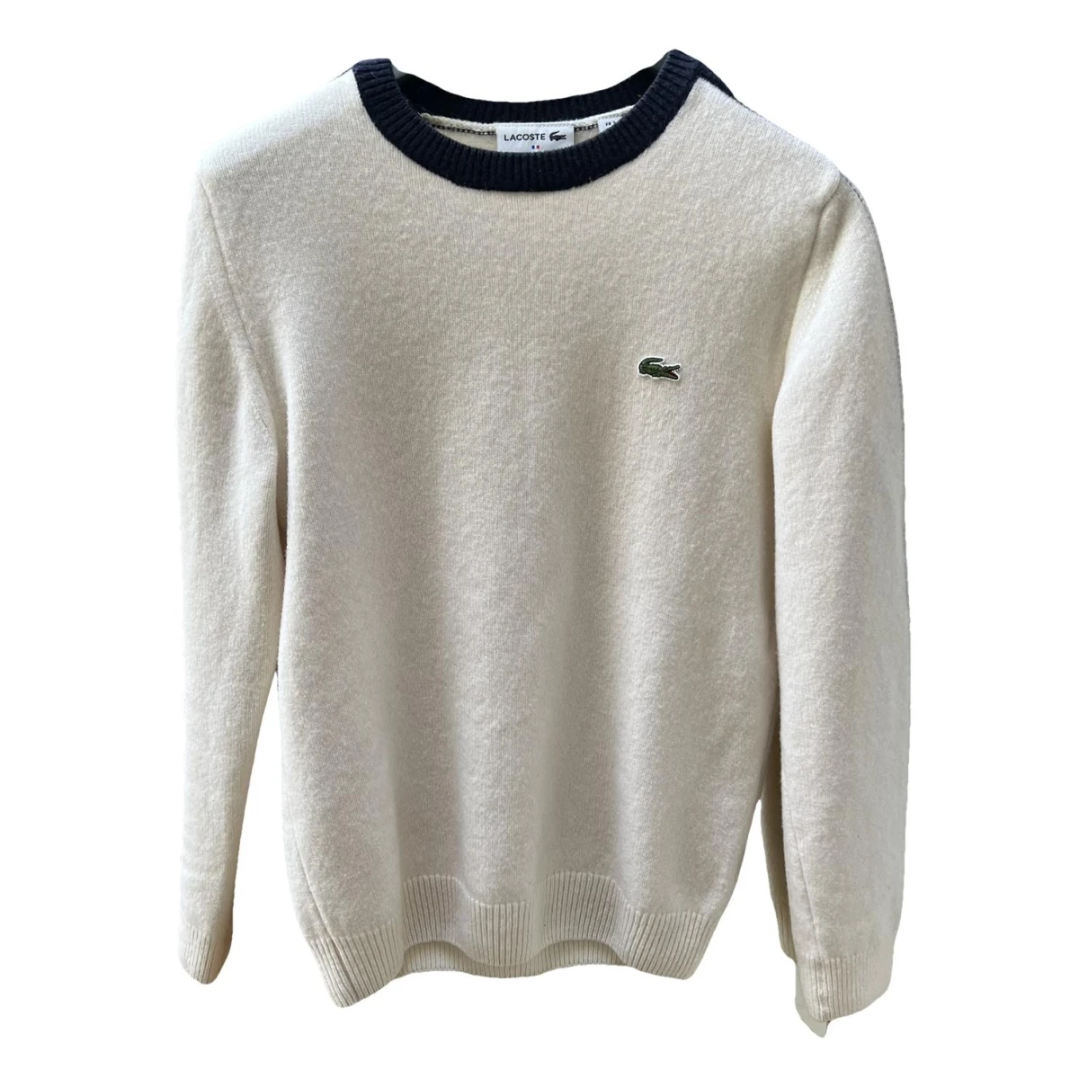 Pre-owned Lacoste Wool Sweatshirt In White