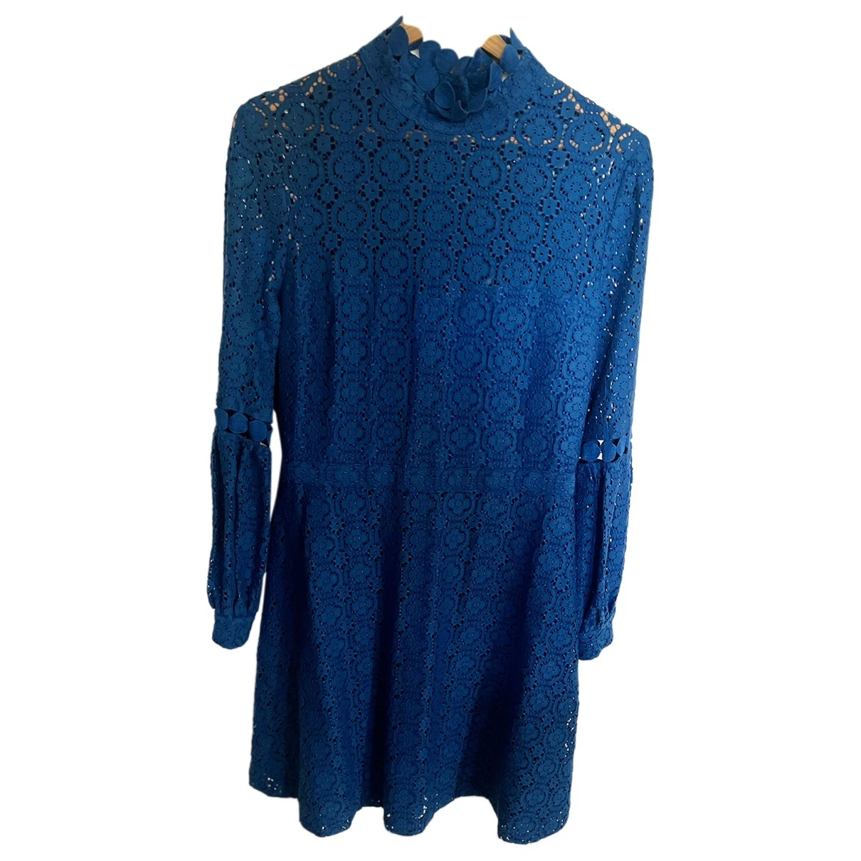 Pre-owned Claudie Pierlot Lace Mini Dress In Blue