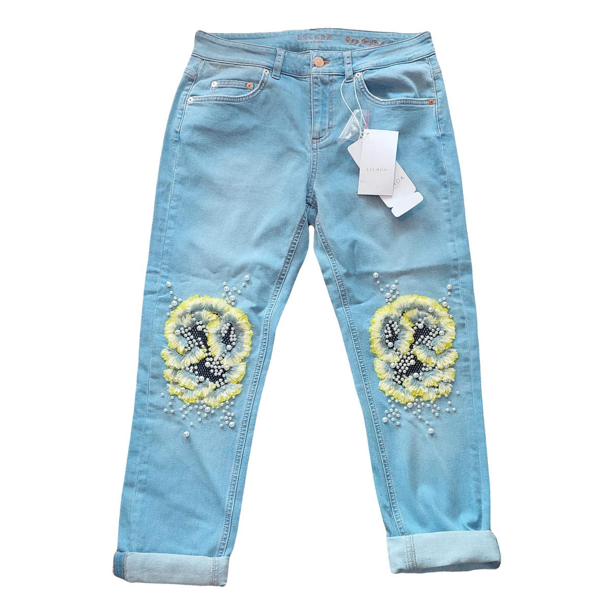 Pre-owned Escada Boyfriend Jeans In Blue