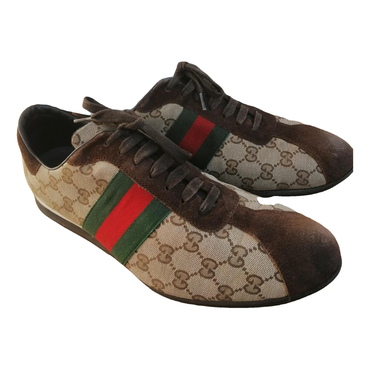 Pre-owned Gucci G74 Low Trainers In Beige