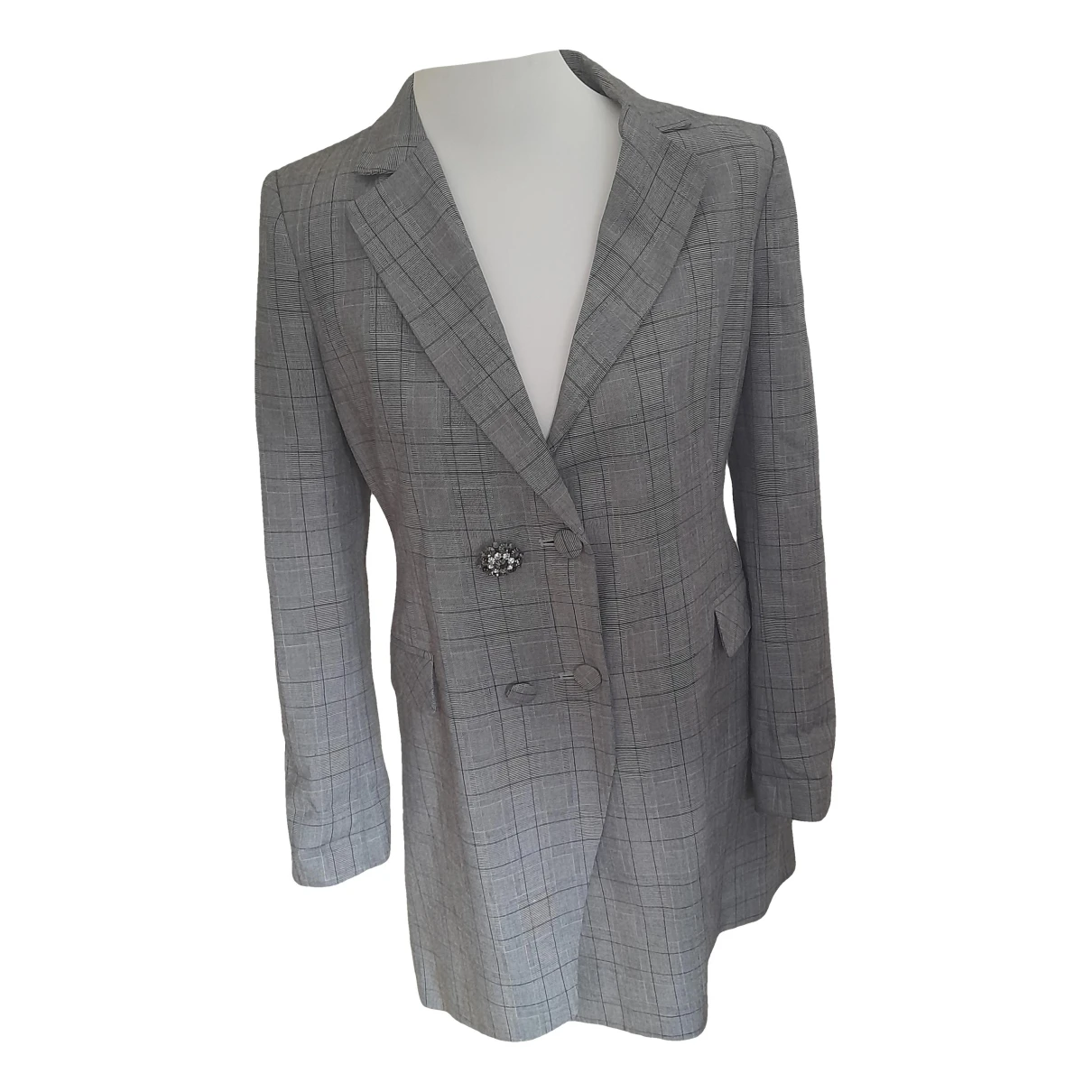 Pre-owned Pinko Cardi Coat In Grey