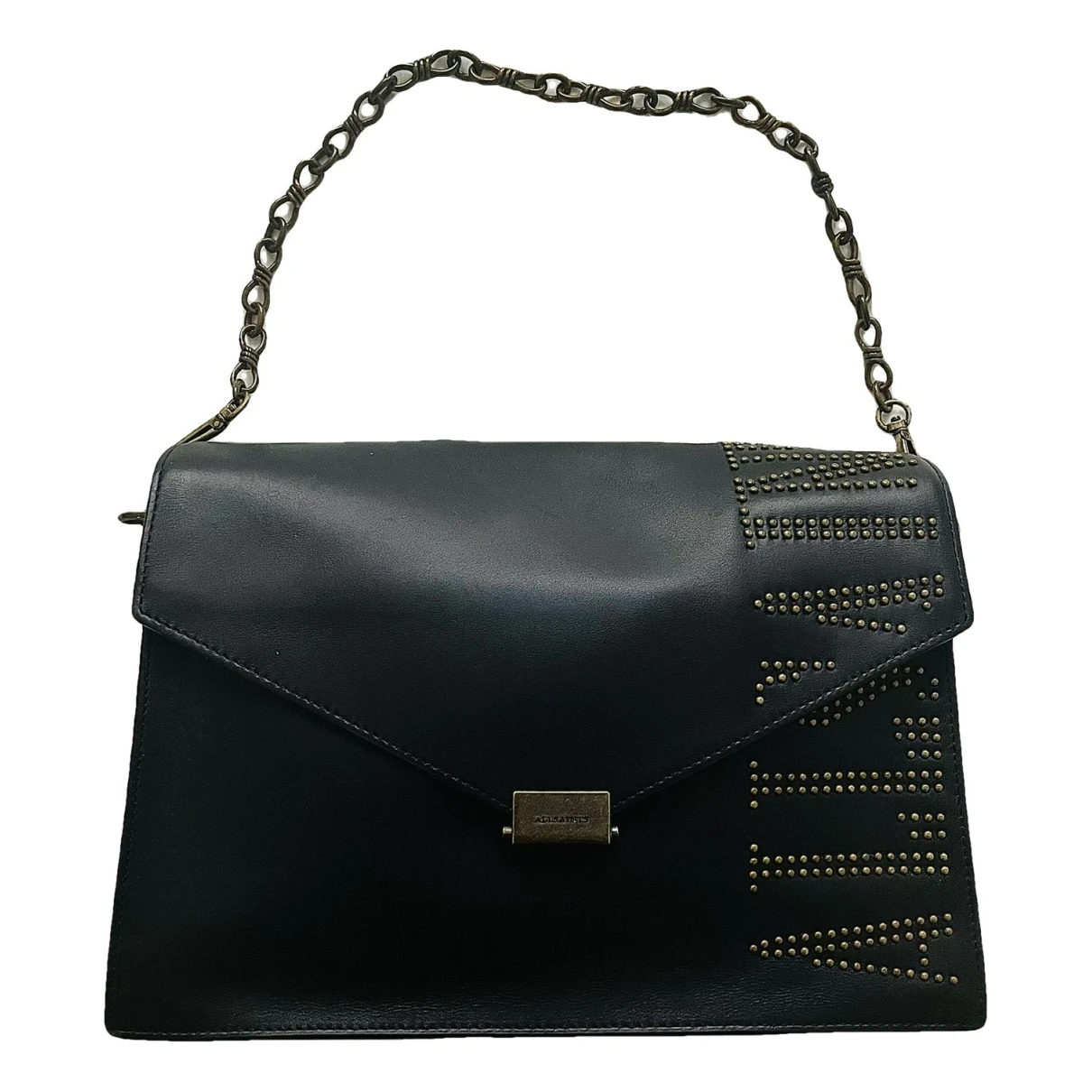 Pre-owned Allsaints Leather Handbag In Black