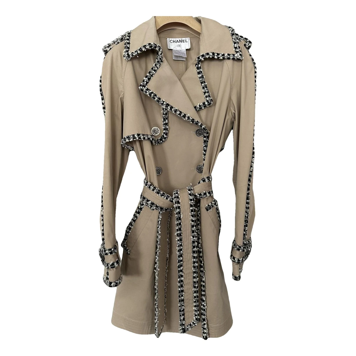 Pre-owned Chanel Trench Coat In Beige