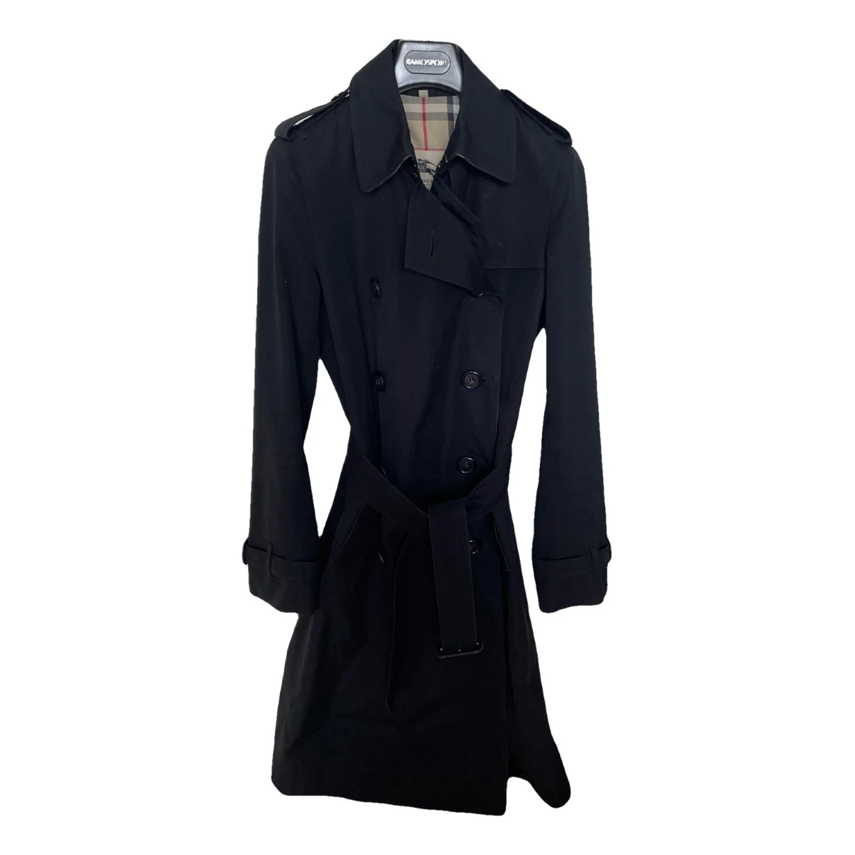 Pre-owned Burberry Waterloo Trench Coat In Black