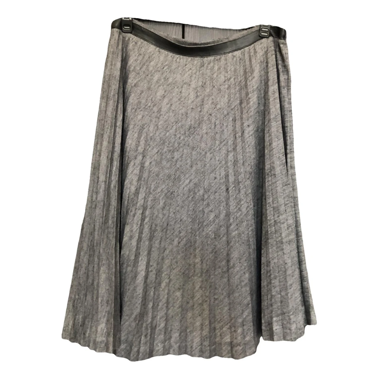 Pre-owned Massimo Dutti Wool Mid-length Skirt In Grey