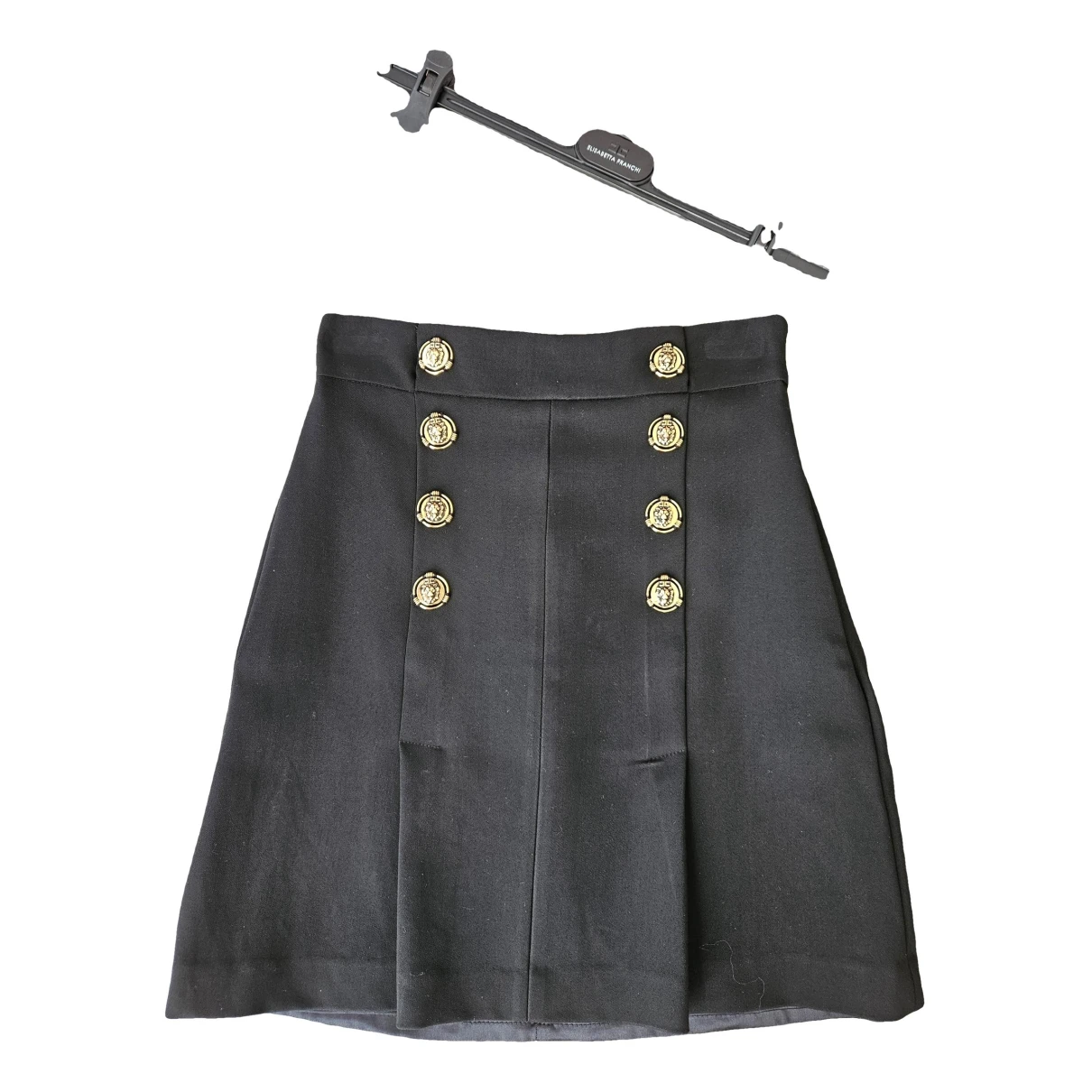 Pre-owned Elisabetta Franchi Mini Skirt In Black