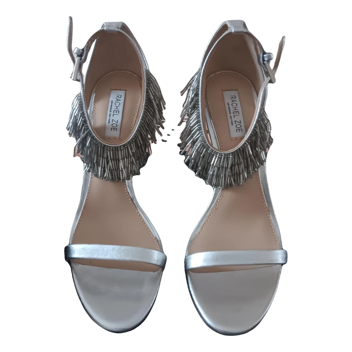 Pre-owned Rachel Zoe Leather Sandals In Silver