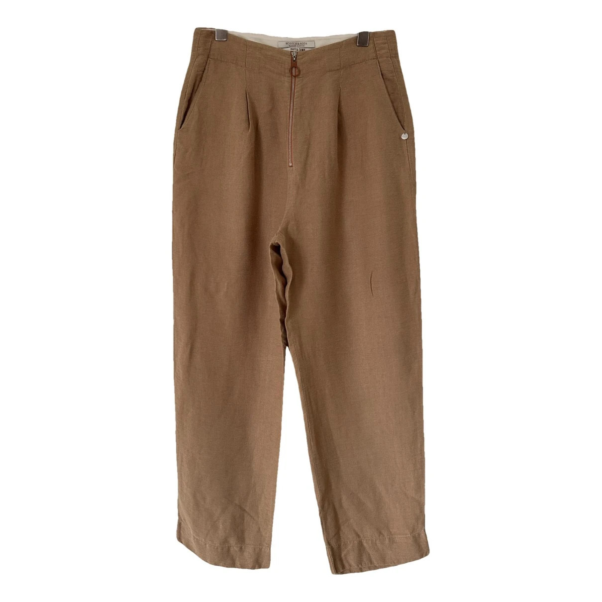 Pre-owned Scotch & Soda Linen Trousers In Brown