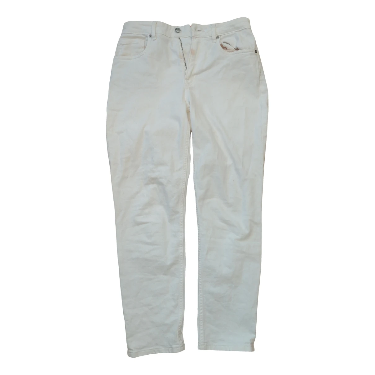 Pre-owned Everlane Straight Jeans In White