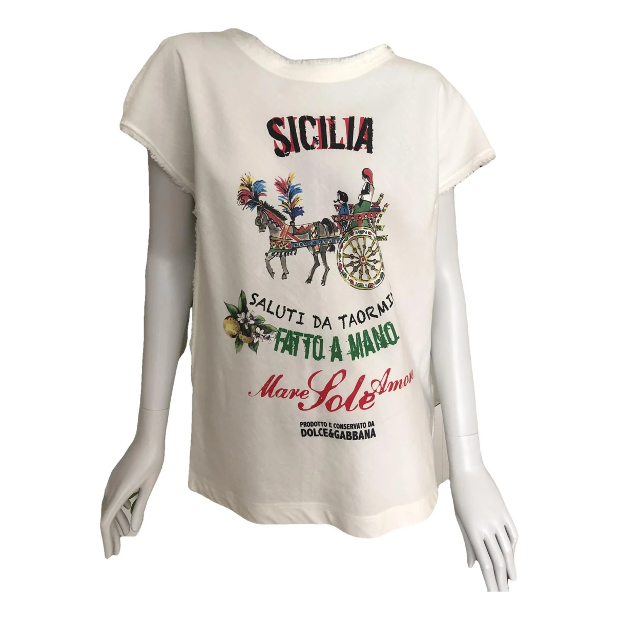 Pre-owned Dolce & Gabbana Linen T-shirt In White