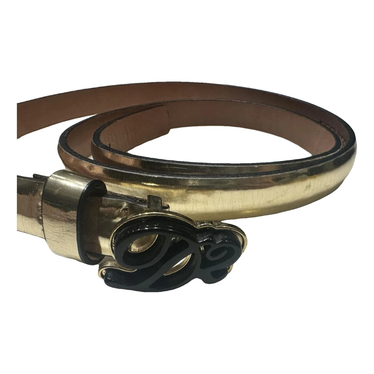 Pre-owned Dsquared2 Leather Belt In Gold
